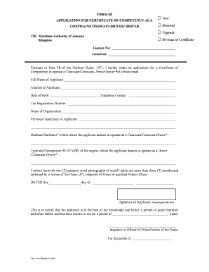 jamaican drivers license application form
